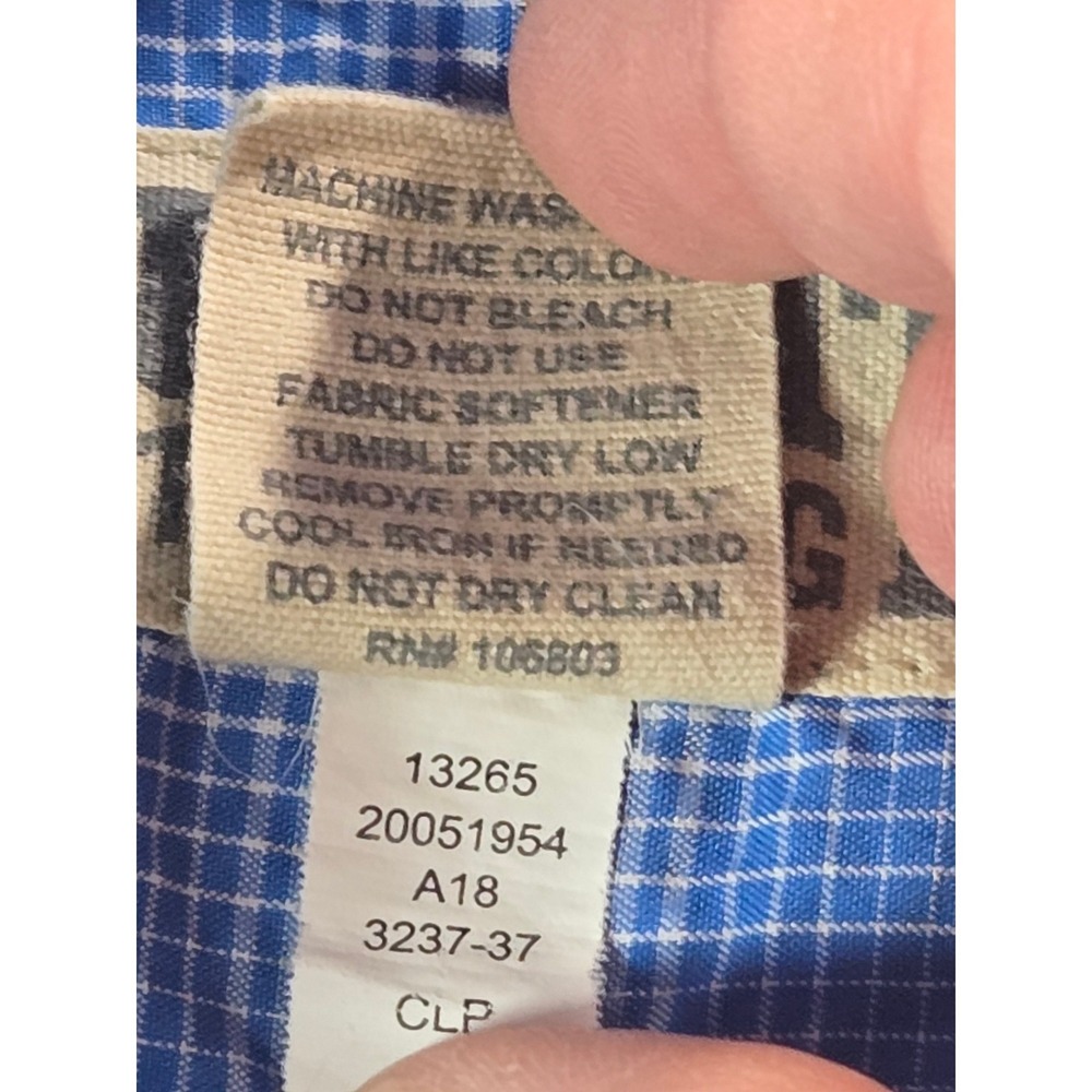 Duluth Trading Co Button Down Shirt Mens 3XL Blue Plaid Short Sleeve Workwear - Picture 4 of 5